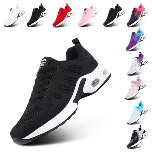 Hitmars Turnschuhe Damen Sportschuhe Sneaker Laufschuhe Tennisschuhe Fitnessschuhe Joggingschuhe Running-Schuhe Leichte Atmungsaktiv Schwarz-2 EU 40 von Hitmars