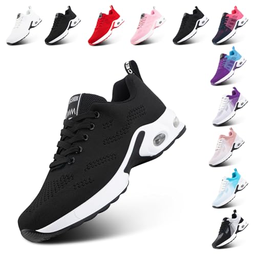 Hitmars Turnschuhe Damen Sportschuhe Sneaker Laufschuhe Tennisschuhe Fitnessschuhe Joggingschuhe Running-Schuhe Leichte Atmungsaktiv Schwarz-3 EU 38 von Hitmars