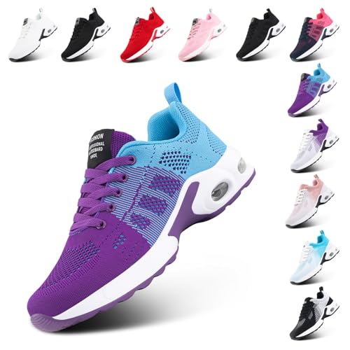 Hitmars Turnschuhe Damen Sportschuhe Sneaker Laufschuhe Tennisschuhe Fitnessschuhe Joggingschuhe Running-Schuhe Leichte Atmungsaktiv Violett-2 EU 41 von Hitmars