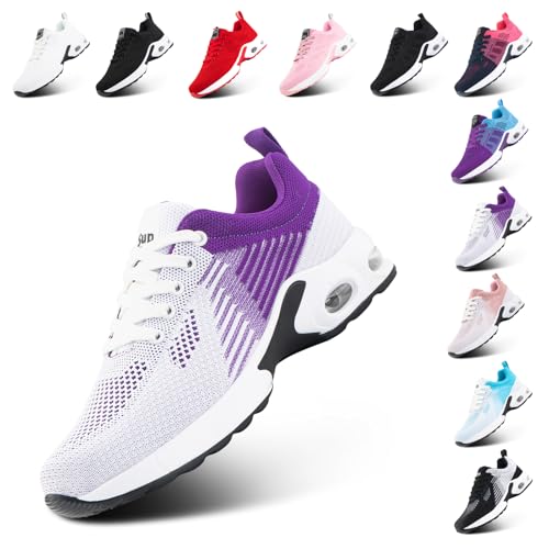 Hitmars Turnschuhe Damen Sportschuhe Sneaker Laufschuhe Tennisschuhe Fitnessschuhe Joggingschuhe Running-Schuhe Leichte Atmungsaktiv Violett EU 42 von Hitmars