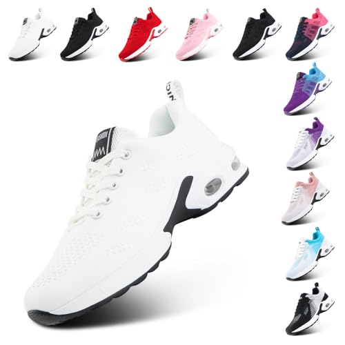 Hitmars Turnschuhe Damen Sportschuhe Sneaker Laufschuhe Tennisschuhe Fitnessschuhe Joggingschuhe Running-Schuhe Leichte Atmungsaktiv Weiß-3 EU 39 von Hitmars