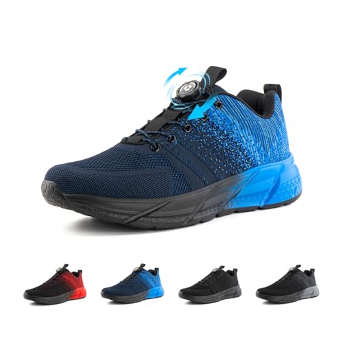 Hitmars Turnschuhe Herren Damen Laufschuhe Sportschuhe Leicht rutschfeste Sneaker Running Fitness Outdoor Männer Straßenlaufschuhe Mesh UDI1-Blau EU44 von Hitmars