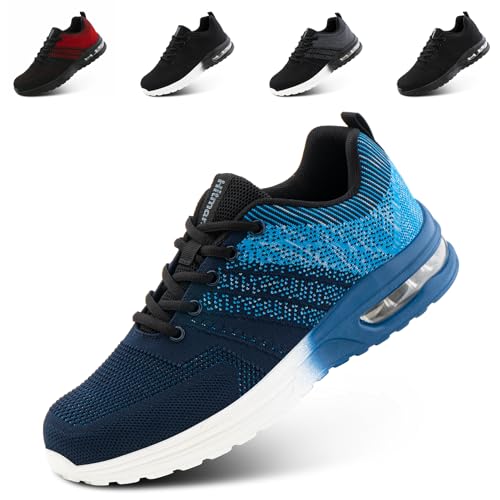 Hitmars Turnschuhe Herren Damen Laufschuhe Sportschuhe Straßenlaufschuhe Luftkissen Seanker Atmungsaktiv Gym Bequeme Leichte Joggingschuhe Blau EU 36 von Hitmars