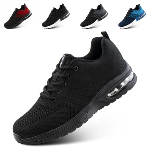 Hitmars Turnschuhe Herren Damen Laufschuhe Sportschuhe Straßenlaufschuhe Luftkissen Seanker Atmungsaktiv Gym Bequeme Leichte Joggingschuhe Schwarz EU 47 von Hitmars