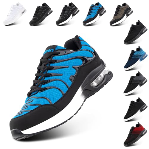 Hitmars Turnschuhe Herren Damen Sneaker Laufschuhe Air Luftpolster Sportschuhe Joggingschuhe Running Sport Schuhe Leicht Atmungsaktiv Fitness Outdoor Blau EU 37 von Hitmars