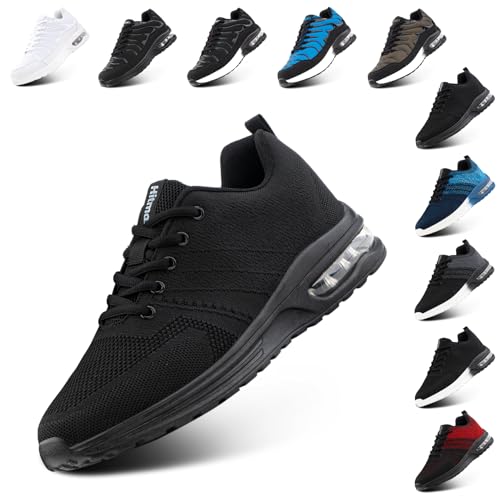 Hitmars Turnschuhe Herren Damen Sneaker Laufschuhe Air Luftpolster Sportschuhe Joggingschuhe Running Sport Schuhe Leicht Atmungsaktiv Fitness Outdoor Schwarz EU 36 von Hitmars