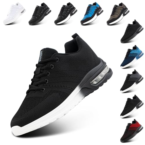 Hitmars Turnschuhe Herren Damen Sneaker Laufschuhe Air Luftpolster Sportschuhe Joggingschuhe Running Sport Schuhe Leicht Atmungsaktiv Fitness Outdoor Schwarz EU 38 von Hitmars