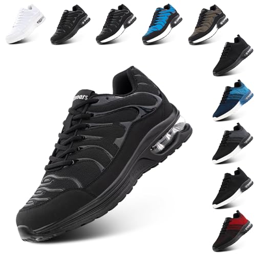 Hitmars Turnschuhe Herren Damen Sneaker Laufschuhe Air Luftpolster Sportschuhe Joggingschuhe Running Sport Schuhe Leicht Atmungsaktiv Fitness Outdoor Schwarz EU 42 von Hitmars