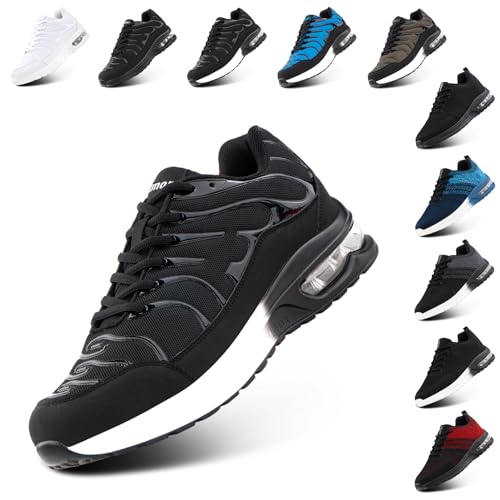 Hitmars Turnschuhe Herren Damen Sneaker Laufschuhe Air Luftpolster Sportschuhe Joggingschuhe Running Sport Schuhe Leicht Atmungsaktiv Fitness Outdoor Schwarz Weiß EU 36 von Hitmars