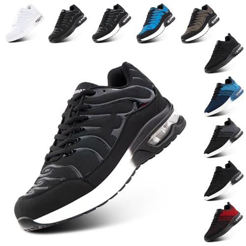 Hitmars Turnschuhe Herren Damen Sneaker Laufschuhe Air Luftpolster Sportschuhe Joggingschuhe Running Sport Schuhe Leicht Atmungsaktiv Fitness Outdoor Schwarz Weiß EU 37 von Hitmars