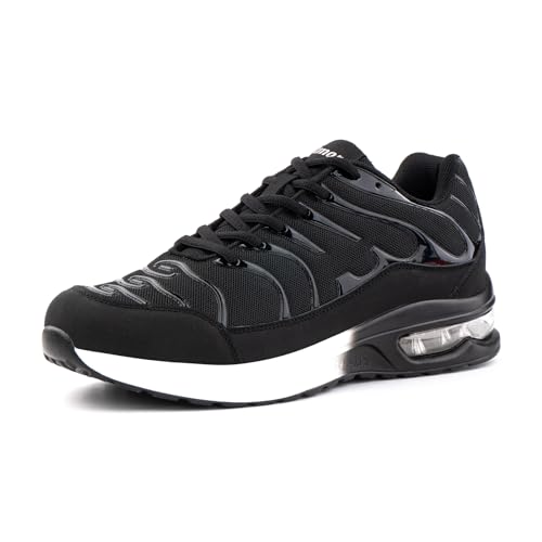 Hitmars Turnschuhe Herren Damen Sneaker Laufschuhe Air Luftpolster Sportschuhe Joggingschuhe Running Sport Schuhe Leicht Atmungsaktiv Fitness Outdoor Schwarz Weiß EU 46 von Hitmars