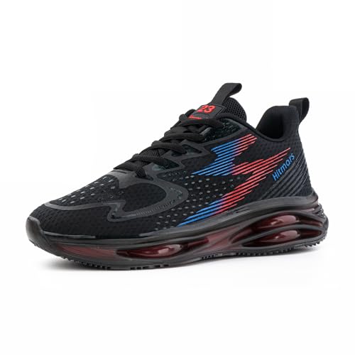 Hitmars Turnschuhe Herren Laufschuhe Air Luftpolster Sportschuhe Leicht Sneaker Atmungsaktiv Joggingschuhe Walkingschuhe Running Sport Straßenlaufschuhe Outdoor Schwarz-Rot EU 39 von Hitmars