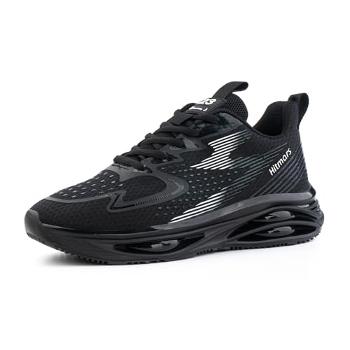 Hitmars Turnschuhe Herren Laufschuhe Air Luftpolster Sportschuhe Leicht Sneaker Atmungsaktiv Joggingschuhe Walkingschuhe Running Sport Straßenlaufschuhe Outdoor Schwarz-Weiß EU 45 von Hitmars