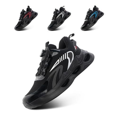 Hitmars Turnschuhe Herren Laufschuhe Sportschuhe Straßenlaufschuhe Joggingschuhe Seanker Herren Atmungsaktiv Bequeme Leichte Schwarz EU44 von Hitmars