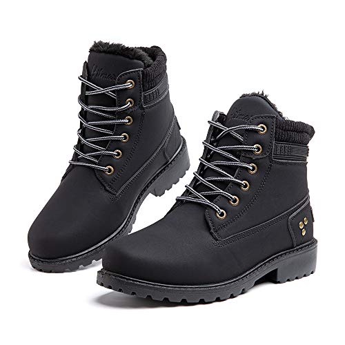 Hitmars Winterstiefel Damen Gefüttert Warme Winterschuhe Mode PU Vamp Schneestiefel Frauen Rutschfeste Outdoor Beiläufig Schnüren Flach 3.2 CM3 Schwarz Größe 36 EU Hitmars Winterstiefel Damen Gefüttert Warme Winterschuhe Mode PU Vamp Schneestiefel Frauen Rutschfeste Outdoor Beiläufig Schnüren Flach 3.2 CM3 Schwarz Größe 36 EU von Hitmars
