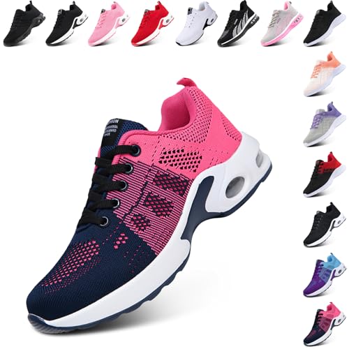 Hitmars Laufschuhe Damen Sportschuhe Luftpolste Turnschuhe rutschfeste Leichtgewichts Atmungsaktiv Straßenlaufschuhe Sneaker Joggingschuhe Fitness Walkingschuhe Schuhe Rot EU 38 von Hitmars