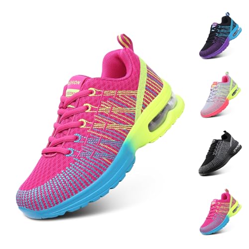 Hitmars Laufschuhe Damen Sportschuhe Luftpolster Atmungsaktiv Turnschuhe rutschfeste Leichtgewichts Straßenlaufschuhe Sneaker Joggingschuhe Walkingschuhe Fitness Schuhe Rot EU 42 von Hitmars