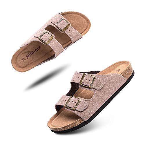 Pantoletten Herren Bequeme Damen Zehentrenner Leicht rutschfest Sandalen Unisex Sommer Strand Schwimmbad Slipper Braun 3 Größe 35 von Hitmars