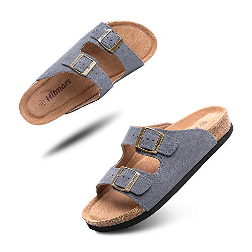 Pantoletten Herren Bequeme Damen Zehentrenner Leicht rutschfest Sandalen Unisex Sommer Strand Schwimmbad Slipper Grau 3 Größe 39 von Hitmars