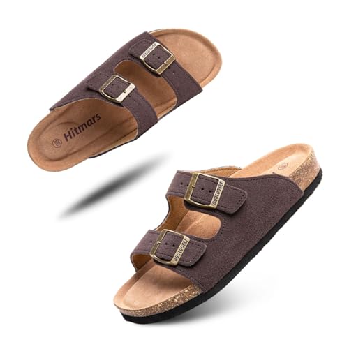 Pantoletten Herren Bequeme Damen Zehentrenner Leicht rutschfest Sandalen Unisex Sommer Strand Schwimmbad Slipper Kaffee 3 Größe 41 von Hitmars