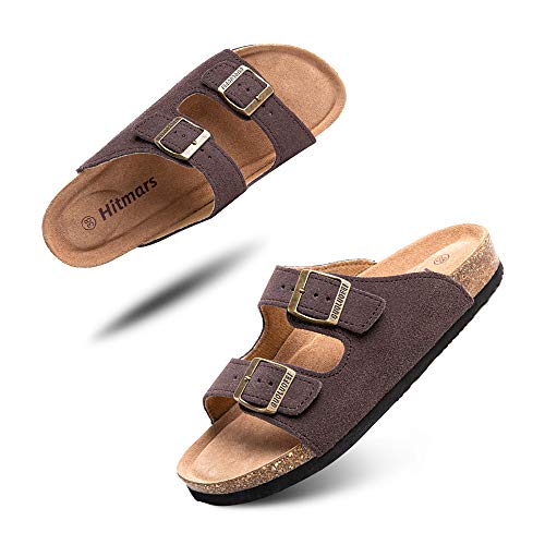 Pantoletten Herren Bequeme Damen Zehentrenner Leicht rutschfest Sandalen Unisex Sommer Strand Schwimmbad Slipper Kaffee 3 Größe 43 von Hitmars