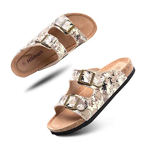 Pantoletten Herren Bequeme Damen Zehentrenner Leicht rutschfest Sandalen Unisex Sommer Strand Schwimmbad Slipper Tarnung 4 Größe 47 von Hitmars