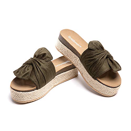 Sandalen Damen Plateau Pantoletten Espadrilles Keilabsatz Sommer Offener Frauen Zeh Hausschuhe Strand Platform Mules Slides Bequeme Grün 41 EU Sandalen Damen Plateau Pantoletten Espadrilles Keilabsatz Sommer Offener Frauen Zeh Hausschuhe Strand Platform Mules Slides Bequeme Grün 41 EU von Hitmars