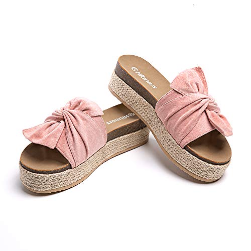 Sandalen Damen Plateau Pantoletten Espadrilles Keilabsatz Sommer Offener Frauen Zeh Hausschuhe Strand Platform Mules Slides Bequeme Pink 42 EU Sandalen Damen Plateau Pantoletten Espadrilles Keilabsatz Sommer Offener Frauen Zeh Hausschuhe Strand Platform Mules Slides Bequeme Pink 42 EU von Hitmars