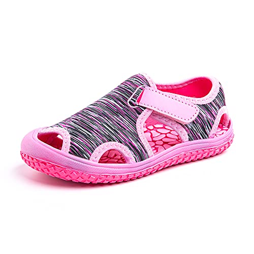 Hitmars Sandalen Kinder Junge Atmungsaktive Aquaschuhe Kinder Sommer Anti-Rutsch Sandalen Mädchen Strand Tarnfarbe Rosa Größe 25 von Hitmars