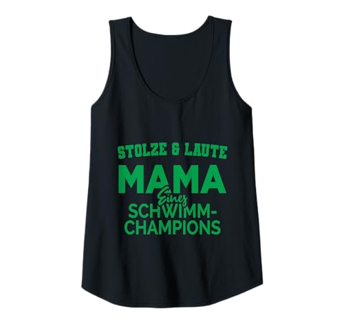 Damen Stolze Mama Freistilschwimmerin Sport Design dunkelgrün Tank Top von Hito & Ece Family Love