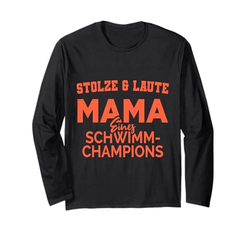 Stolze Mama Freistilschwimmerin Sport Design rot orange Langarmshirt von Hito & Ece Family Love
