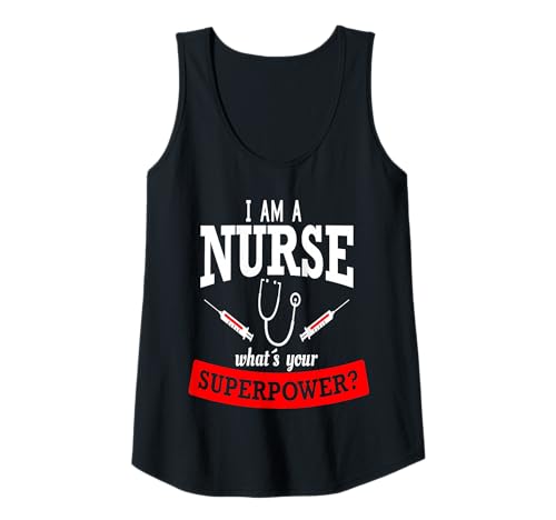 Damen Lustiges Krankenschwester-Superpower-Geschenk-Design für Krankenschwestern, Rot/Weiß Tank Top Damen Lustiges Krankenschwester-Superpower-Geschenk-Design für Krankenschwestern, Rot/Weiß Tank Top von Hito & Ece Funny Job Quotes