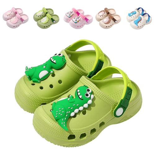 Hitopteu Kinder Clogs Jungen Mädchen Dinosaurier Leicht Gartenschuhe Hausschuhe Kinder Grün 160 EU 24-25 von Hitopteu