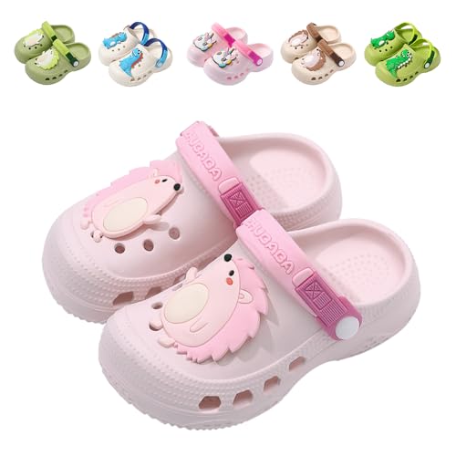 Hitopteu Kinder Clogs Jungen Mädchen Dinosaurier Leicht Gartenschuhe Hausschuhe Kinder Pink 190 EU 29-30 von Hitopteu
