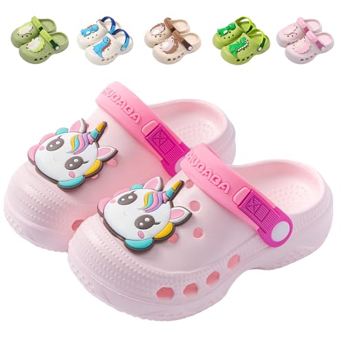 Hitopteu Kinder Clogs Jungen Mädchen Dinosaurier Leicht Gartenschuhe Hausschuhe Kinder Rosa 200 EU 31-32 von Hitopteu