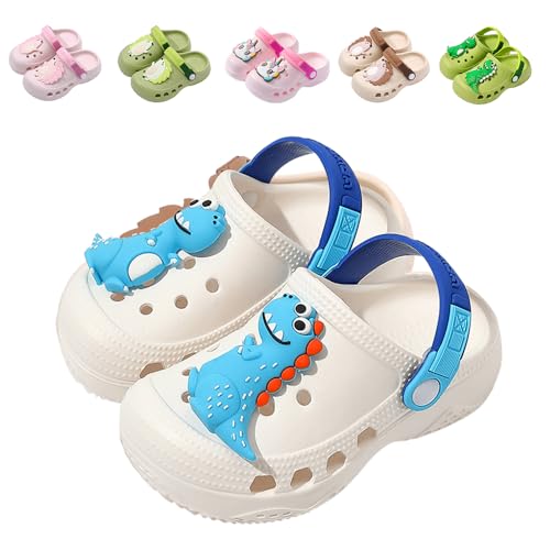 Hitopteu Kinder Clogs Jungen Mädchen Dinosaurier Leicht Gartenschuhe Hausschuhe Kinder Weiß 150 EU 23 von Hitopteu