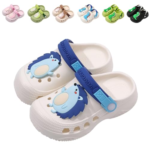 Hitopteu Kinder Clogs Jungen Mädchen Dinosaurier Leicht Gartenschuhe Hausschuhe Kinder Weiß 170 EU 26-27 von Hitopteu