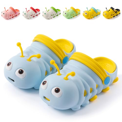 Hitopteu Kinder Clogs Pantoffeln Leicht rutschfeste Gartenschuhe Hausschuhe Jungen Mädchen Gartenclogs Blau 23 EU Etikettengröße 150 von Hitopteu