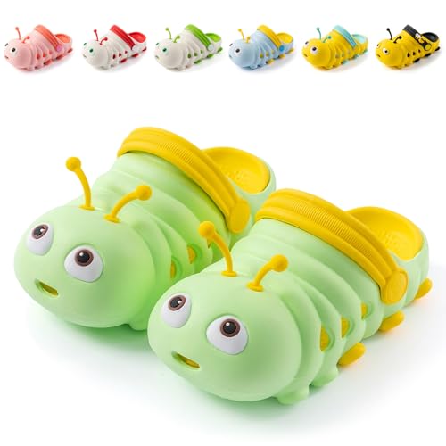 Hitopteu Kinder Clogs Pantoffeln Leicht rutschfeste Gartenschuhe Hausschuhe Jungen Mädchen Gartenclogs Grün 23 EU Etikettengröße 150 von Hitopteu