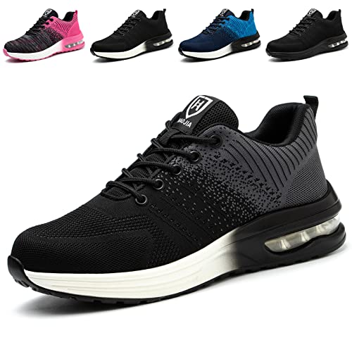 Hitopteu Sicherheitsschuhe Herren Arbeitsschuhe Damen Leicht Sportlich Arbeitsturnschuhe mit Stahlkappe rutschfest Atmungsaktiv Grau 42 EU 260 von Hitopteu