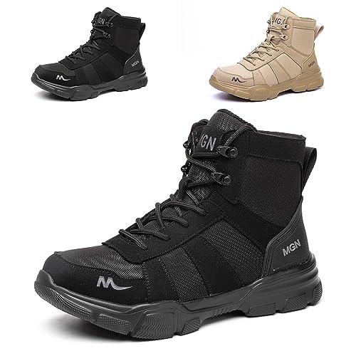 Hitopteu Sicherheitsschuhe Herren Damen Arbeitsschuhe Leicht Stahlkappenschuhe Atmungsaktiv rutschfest Arbeitsschutzschuhe mit Stahlkappen 211 Schwarz 43 EU 265 von Hitopteu