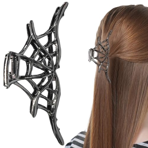 Spinnennetz-Haarklammern aus Metall - Haarklammern aus Metall, Haarspange, Haarschmuck - Gotische Haar-Accessoires, rutschfeste schwarze Spinnennetz-Haarspangen für Mädchen, Frauen, dickes Hitrod von Hitrod