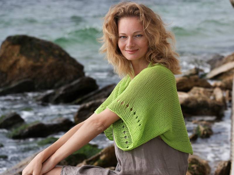 Apfelgrüne Bolero Jacke Baumwollbolero Shrug Baumwolle Cover Up Strickspitze Handgemachte Häkeln Strickjacke Gestrickt von HitsKnits