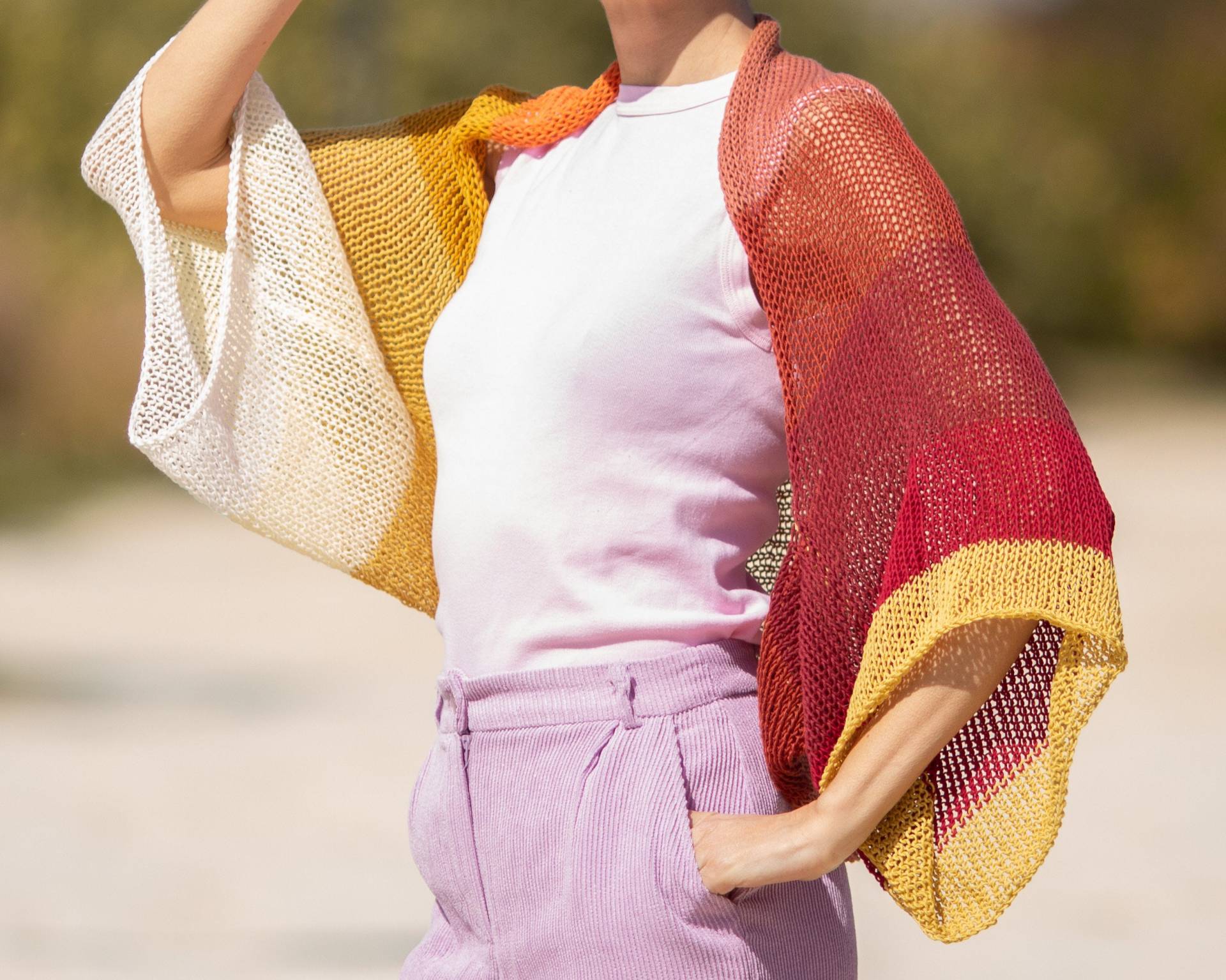 Sommer Leichte Strickjacke Lose Stricken Shrug Plus Größe Bolero Handgemachte Häkeln Pullover Frauen Offen Baumwolle Asymmetrisch Ombre Multicolor Sommer Leichte Strickjacke Lose Stricken Shrug Plus Größe Bolero Handgemachte Häkeln Pullover Frauen Offen Baumwolle Asymmetrisch Ombre Multicolor von HitsKnits