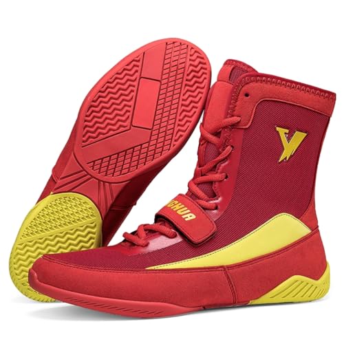 Hiuzylqx Boxschuhe Herren High-Top Combat Trainingsschuhe Wrestling Atmungsaktive rutschfest Ringerschuhe Breathable Bodybuilding Boxing Boots,Rot,42 EU Hiuzylqx Boxschuhe Herren High-Top Combat Trainingsschuhe Wrestling Atmungsaktive rutschfest Ringerschuhe Breathable Bodybuilding Boxing Boots,Rot,42 EU von Hiuzylqx