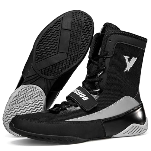 Hiuzylqx Boxschuhe Herren High-Top Combat Trainingsschuhe Wrestling Atmungsaktive rutschfest Ringerschuhe Breathable Bodybuilding Boxing Boots,Schwarz,40 EU Hiuzylqx Boxschuhe Herren High-Top Combat Trainingsschuhe Wrestling Atmungsaktive rutschfest Ringerschuhe Breathable Bodybuilding Boxing Boots,Schwarz,40 EU von Hiuzylqx