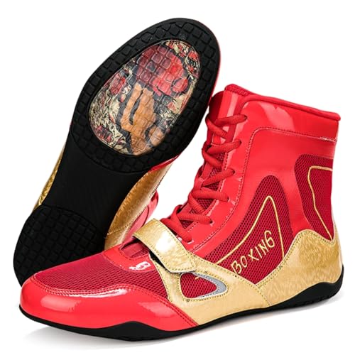 Hiuzylqx Boxschuhe Herren High Top Wrestling Fitness Training Ringerschuhe Atmungsaktives rutschfeste Boxstiefel Fitnessstudio,C,42 EU Hiuzylqx Boxschuhe Herren High Top Wrestling Fitness Training Ringerschuhe Atmungsaktives rutschfeste Boxstiefel Fitnessstudio,C,42 EU von Hiuzylqx