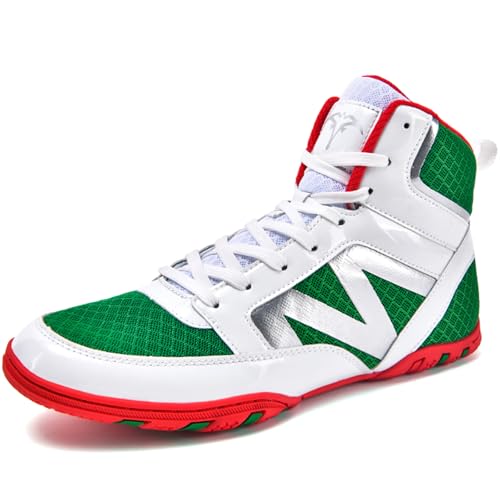 Hiuzylqx Boxschuhe Herren Ringerschuhe High Top rutschfeste,Atmungsaktiv Leichte Kampfsportschuhe FüR Wrestling,Crossfit Und Gewichtheben,A,45 EU von Hiuzylqx