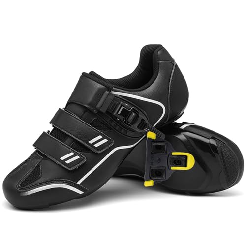 Hiuzylqx Fahrradschuhe Herren Kompatibel mit Peloton Look SPD SPD-SL Delta Lock Pedal Reitschuhe Draussen Atmungsaktiv Leicht Spinning Radsportschuhe,Schwarz,37 EU von Hiuzylqx