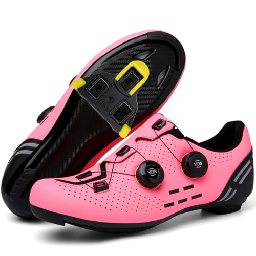 Hiuzylqx Fahrradschuhe für Damen Radsportschuhe Rennradschuh Mountainbike Schuhe Kompatibel mit Peloton Atmungsaktiv Leicht mit 3 Sohlen zur Auswahl,Pink a,37 EU Hiuzylqx Fahrradschuhe für Damen Radsportschuhe Rennradschuh Mountainbike Schuhe Kompatibel mit Peloton Atmungsaktiv Leicht mit 3 Sohlen zur Auswahl,Pink a,37 EU von Hiuzylqx